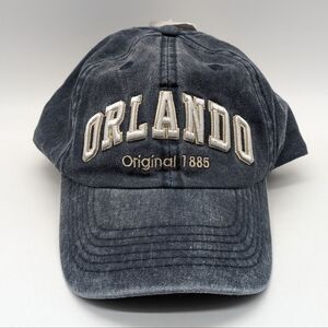 NWT Robin Ruth Washed Out Blue White Embroidered Orlando Baseball Hat Cap